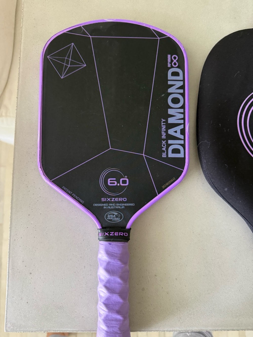 SixZero Black Diamond 6.0 Pickleball Paddle - Black & Lavender